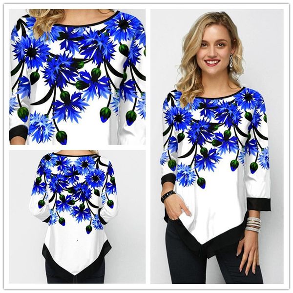 women's t-shirt fashion o neck 3d printing irregular hem loose women t shirt spring summer big flower ladies wear trendy ladies clothe, White
women's t-shirt fashion o neck 3d printing irregular hem loose women t shirt spring summer big flower ladies wear trendy ladies clothe, White