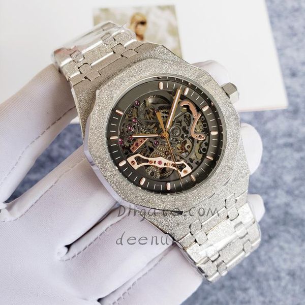 men's automatic mechanical watch 42mm stainless steel frosted strap designer classic sapphire glass luminous waterproof montre de lux, Slivery;brown
men's automatic mechanical watch 42mm stainless steel frosted strap designer classic sapphire glass luminous waterproof montre de lux, Slivery;brown
