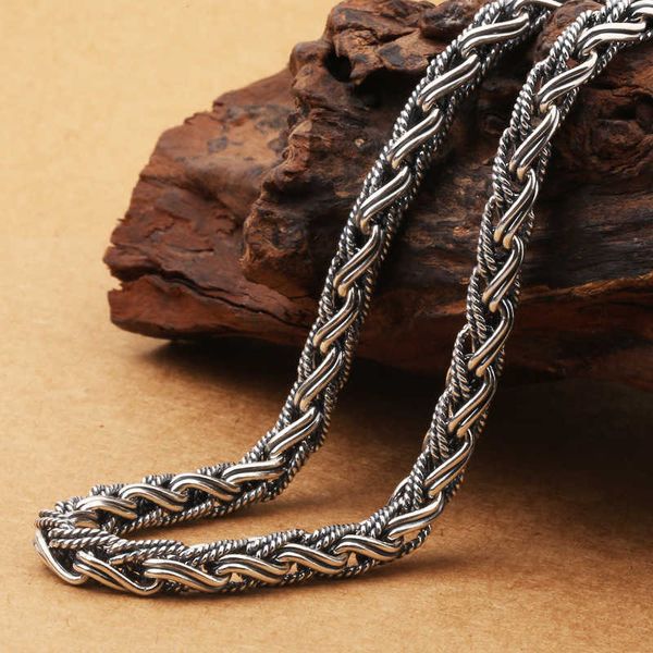 s real vintage heavy weave men male s925 sterling silver rope long chain retro pendant necklace jewelry 0206
s real vintage heavy weave men male s925 sterling silver rope long chain retro pendant necklace jewelry 0206