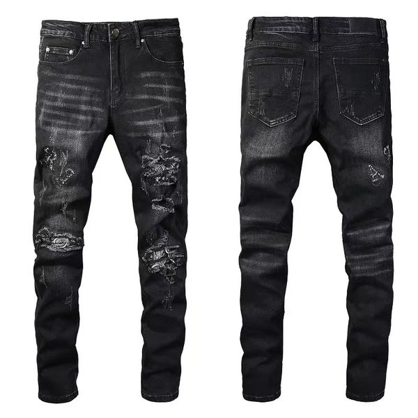 classic printed embroidery designer mens jeans motorcycle hole luxury denim men's fashion street wear men pants 6sn6, Blue
classic printed embroidery designer mens jeans motorcycle hole luxury denim men's fashion street wear men pants 6sn6, Blue