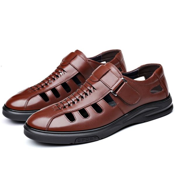 sandals men's hollow hole sandals large size sandals soft leather toe thick sole 230206, Black
sandals men's hollow hole sandals large size sandals soft leather toe thick sole 230206, Black