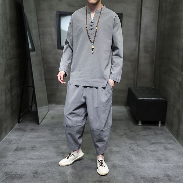 men's tracksuits springautumn chinese style wear coil button cotton and linen suit longsleeve tang tshirt twopiece set m5xl tz208 23020, Gray
men's tracksuits springautumn chinese style wear coil button cotton and linen suit longsleeve tang tshirt twopiece set m5xl tz208 23020, Gray
