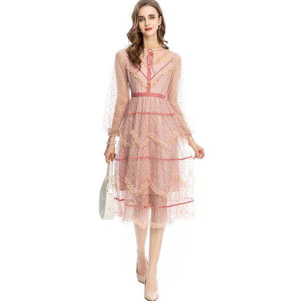 women's runway dresses o neck long sleeves ruffles tulle laid over fashion designer vestidos, Black
women's runway dresses o neck long sleeves ruffles tulle laid over fashion designer vestidos, Black