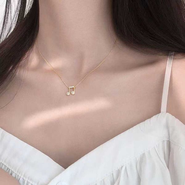 s fashion crystal note pendant for vintage gold color clavicle chain necklace women simple party jewelry 0206, Silver
s fashion crystal note pendant for vintage gold color clavicle chain necklace women simple party jewelry 0206, Silver