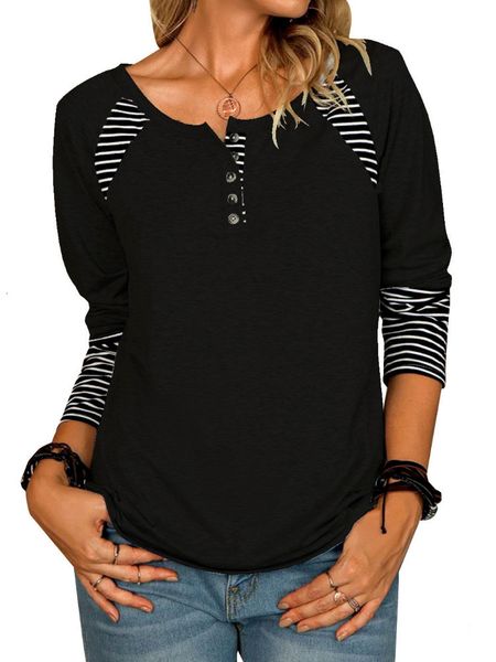 women's tshirt women loose tshirt long sleeve striped button shirts autumn winter casual fashion 230206, White
women's tshirt women loose tshirt long sleeve striped button shirts autumn winter casual fashion 230206, White