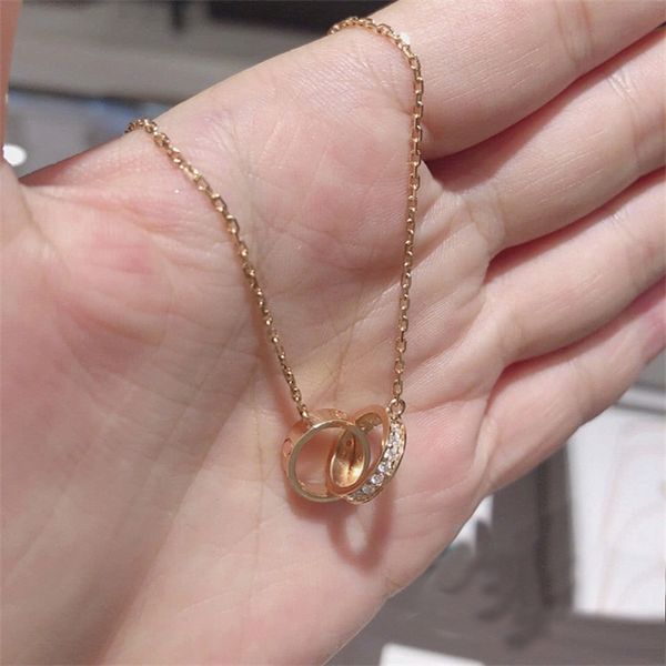 exquisite luxury necklace womens diamond necklaces pendant chain 3 rings fanshion jewelry accessories mens small smooth metal plated gold lo, Silver
exquisite luxury necklace womens diamond necklaces pendant chain 3 rings fanshion jewelry accessories mens small smooth metal plated gold lo, Silver