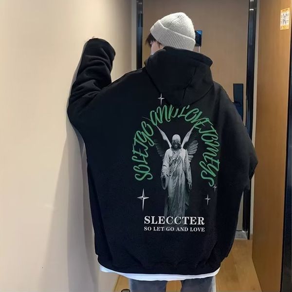 men's hoodies sweatshirts autumn angels printed baggy hip hop fashion streetwear couples casual pullovers y2k hoodie clothes 230206, Black
men's hoodies sweatshirts autumn angels printed baggy hip hop fashion streetwear couples casual pullovers y2k hoodie clothes 230206, Black