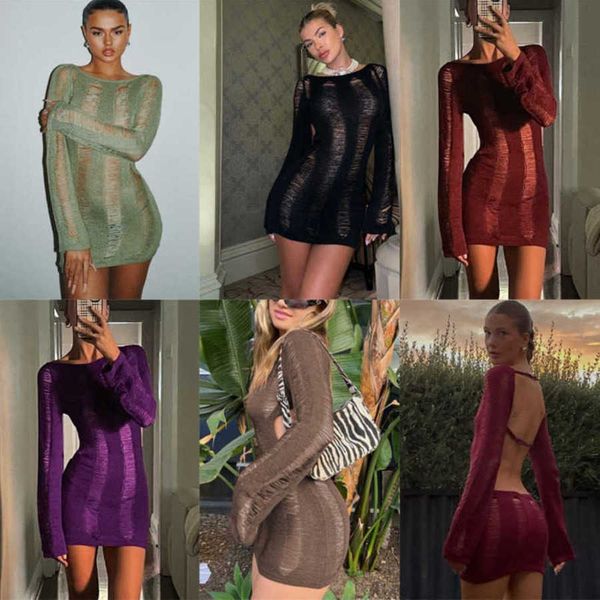women dresses designer long sleeved hollowed out backless skirt tight buttocks wool woven spring summer ladies skirt, Black;gray
women dresses designer long sleeved hollowed out backless skirt tight buttocks wool woven spring summer ladies skirt, Black;gray
