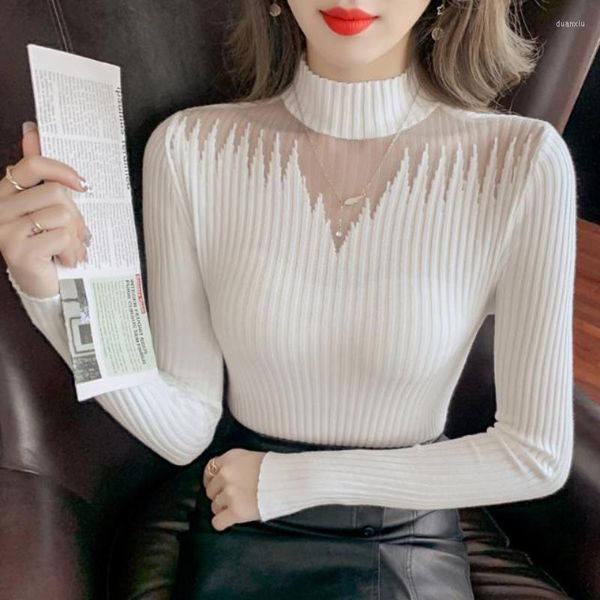 women's sweaters sweater women fall winter knitted half high collar korean fashion 2023 pullover solid loose e764, White;black
women's sweaters sweater women fall winter knitted half high collar korean fashion 2023 pullover solid loose e764, White;black