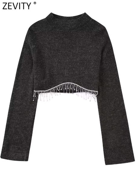 men's hoodies sweatshirts zevity women fashion diamonds design short knitting female stand collar casual chic pullovers h2397 230206, Black
men's hoodies sweatshirts zevity women fashion diamonds design short knitting female stand collar casual chic pullovers h2397 230206, Black