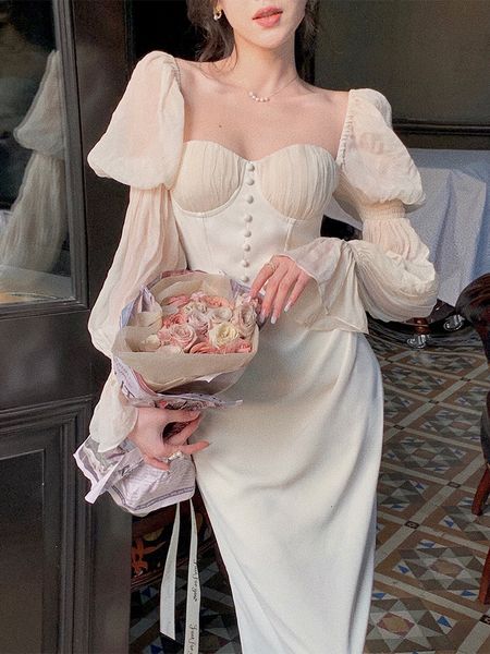 casual dresses vintage women fashion elegant puff sleeve midi corset maxi evening prom female party lady clothes vestdios summer 230207, Black;gray
casual dresses vintage women fashion elegant puff sleeve midi corset maxi evening prom female party lady clothes vestdios summer 230207, Black;gray