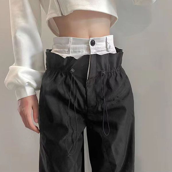 women's pants s black straight high overlap waist women sweatpants harajuku punk fairy trash dark aesthetics alt korean y2k clothes 230, Black;white
women's pants s black straight high overlap waist women sweatpants harajuku punk fairy trash dark aesthetics alt korean y2k clothes 230, Black;white