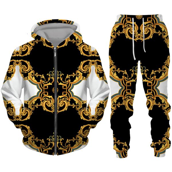 men's tracksuits luxury golden pattern men's 3d print zipper hoodie/tracksuit set baroque court crown vintage street wear men/wome, Gray
men's tracksuits luxury golden pattern men's 3d print zipper hoodie/tracksuit set baroque court crown vintage street wear men/wome, Gray