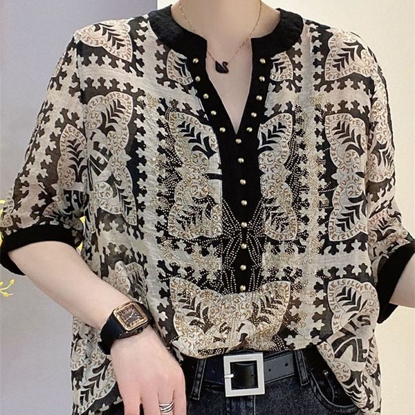women's tshirt elegant fashion rivet casual printing diamonds pullovers summer short sleeve loose temperament shirt 230206, White
women's tshirt elegant fashion rivet casual printing diamonds pullovers summer short sleeve loose temperament shirt 230206, White