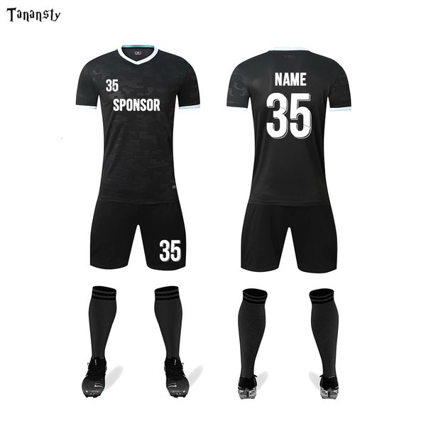 running sets soccer jerseys camiseta uniform kids shorts de futbol children breathable men football sports custom shirt training suit 230206, Black;blue
running sets soccer jerseys camiseta uniform kids shorts de futbol children breathable men football sports custom shirt training suit 230206, Black;blue
