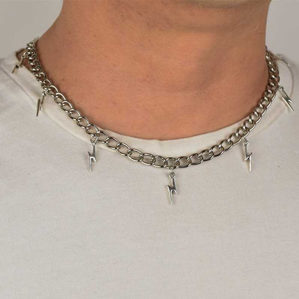punk vintage lightning pendant short necklaces for women men metal chain choker y2k jewelry hip hop charms new 0206, Silver
punk vintage lightning pendant short necklaces for women men metal chain choker y2k jewelry hip hop charms new 0206, Silver