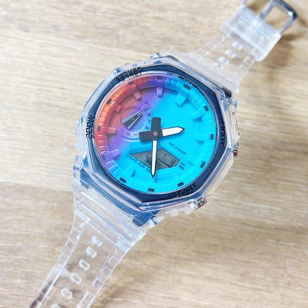 brand wrist watches led dual display men's women full-featured casual sports royal oak analog electronic digital ladies clock, Slivery;brown
brand wrist watches led dual display men's women full-featured casual sports royal oak analog electronic digital ladies clock, Slivery;brown