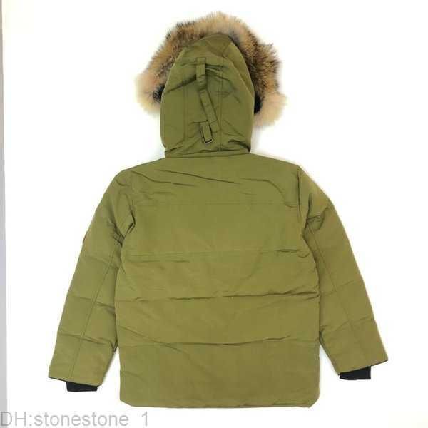down jacket parkas mens outerwear high-end hooded wolf fur windproof waterproof padded thicken coat removable cap coats outdoor jackets warm, Black