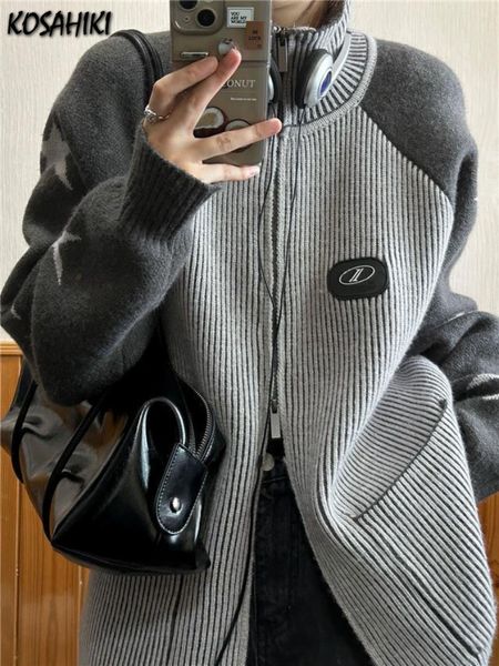 women's knits tees kosahiki vintage stand collar double zip up cardigan women autumn y2k aesthetic sweater jacket star patchwork haraju, White
women's knits tees kosahiki vintage stand collar double zip up cardigan women autumn y2k aesthetic sweater jacket star patchwork haraju, White
