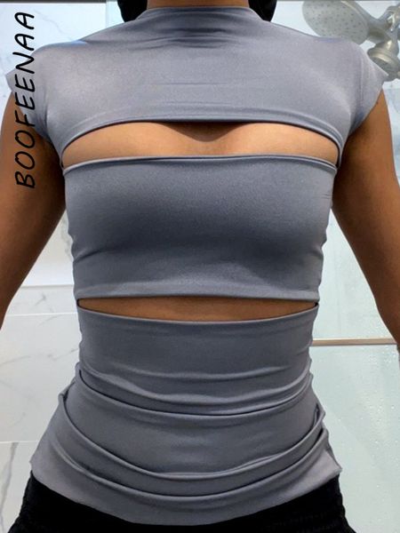 women's t-shirt boofeenaa stylish cut out crop gray y2k streetwear women clothing short sleeve tight t shirts c85-bz13 230206, White
women's t-shirt boofeenaa stylish cut out crop gray y2k streetwear women clothing short sleeve tight t shirts c85-bz13 230206, White