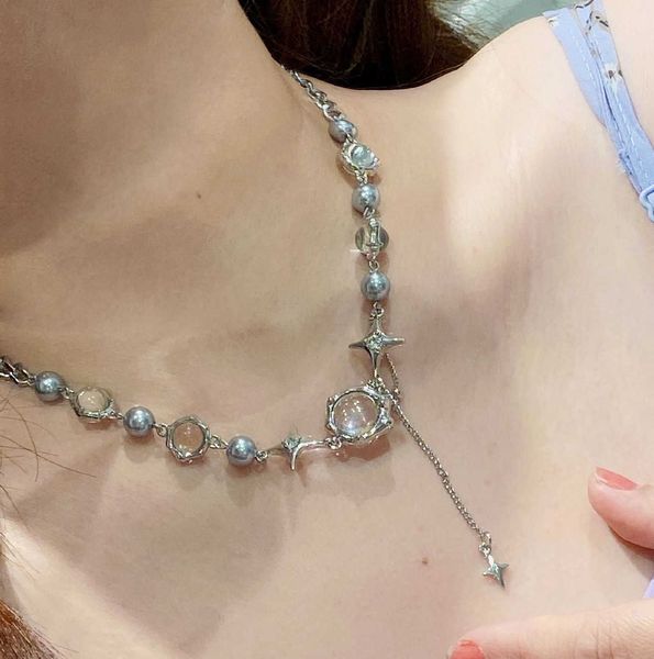 pendant 2022 new design exquisite star charms necklace crystal beads chains short choker necklaces for women anniversary party jewelry 0206, Silver
pendant 2022 new design exquisite star charms necklace crystal beads chains short choker necklaces for women anniversary party jewelry 0206, Silver