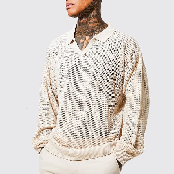 mens polos fashion solid hollow knitted polo shirts men autumn casual turndown collar long sleeve pullovers for streetwear 230207, White;black
mens polos fashion solid hollow knitted polo shirts men autumn casual turndown collar long sleeve pullovers for streetwear 230207, White;black