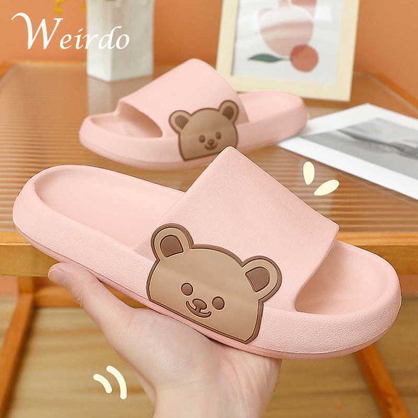 slippers womens beach slides cartoon bear flip flops men's thick sole indoor bathroom anti-slip shoes 2022 summer couple sandals y2302, Black
slippers womens beach slides cartoon bear flip flops men's thick sole indoor bathroom anti-slip shoes 2022 summer couple sandals y2302, Black