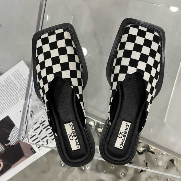 sandals 2022 summer women square toe flat slippers fashion color matching ladies baotou shoes outdoor casual mules walking sandals g230207, Black
sandals 2022 summer women square toe flat slippers fashion color matching ladies baotou shoes outdoor casual mules walking sandals g230207, Black