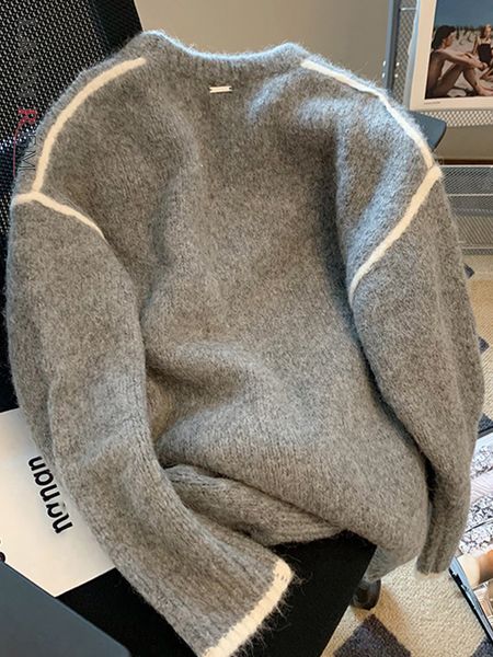 women's sweaters lanmrem women o neck contrast color knitwear jumper long sleeve warm pullover sweater 2023 spring winter female 2r8351, White;black
women's sweaters lanmrem women o neck contrast color knitwear jumper long sleeve warm pullover sweater 2023 spring winter female 2r8351, White;black