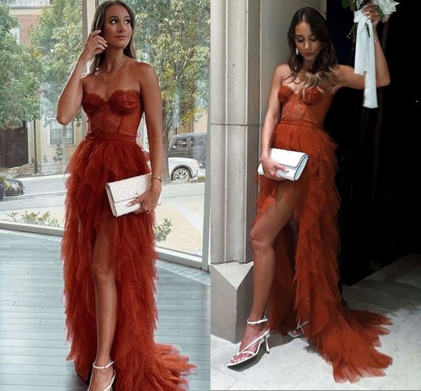 burnt orange layer ruffles evening dresses high split a line strapless sweetheart wave tiers prom gowns for teens women party vestidos bc150, Black;red
burnt orange layer ruffles evening dresses high split a line strapless sweetheart wave tiers prom gowns for teens women party vestidos bc150, Black;red
