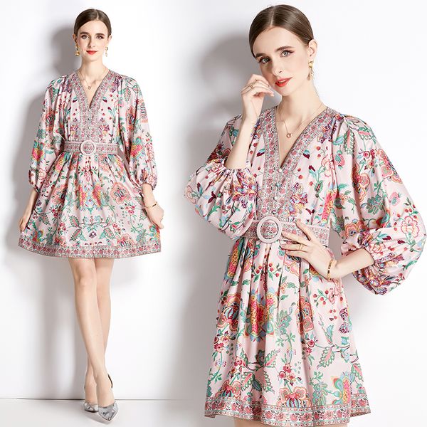 2023 vintage fashion v-neck print mini dress with belt women long sleeve high waist party dinner designer dresses for special occasion ladie, Black;gray
2023 vintage fashion v-neck print mini dress with belt women long sleeve high waist party dinner designer dresses for special occasion ladie, Black;gray