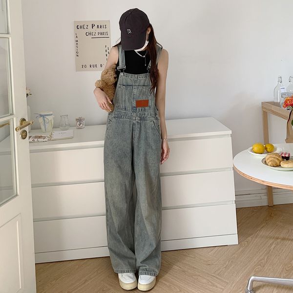 women's jeans spring retro distressed loose denim suspender pants wide leg daddy trousers casual overalls vintage 230206, Blue
women's jeans spring retro distressed loose denim suspender pants wide leg daddy trousers casual overalls vintage 230206, Blue