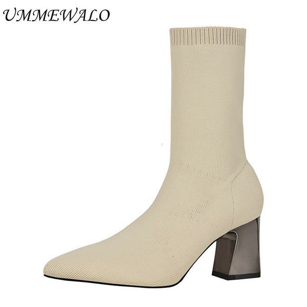boots ummewalo pointed toe stretch knit sock boots women fashion high heel shoes elastic knitting ankle boots winter ladies shoes 230206, Black
boots ummewalo pointed toe stretch knit sock boots women fashion high heel shoes elastic knitting ankle boots winter ladies shoes 230206, Black