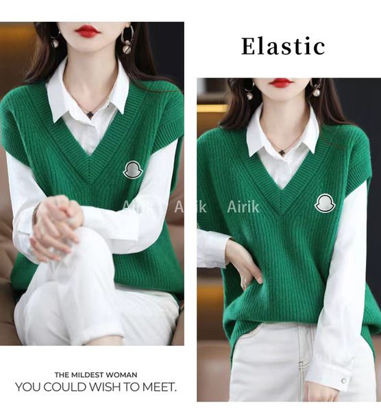 women's waistcoat spring and autumn new 100 pure wool outer-wear v-neck vest large loose knit sweater sweater vest winter sleeveless de, Black;white
women's waistcoat spring and autumn new 100 pure wool outer-wear v-neck vest large loose knit sweater sweater vest winter sleeveless de, Black;white
