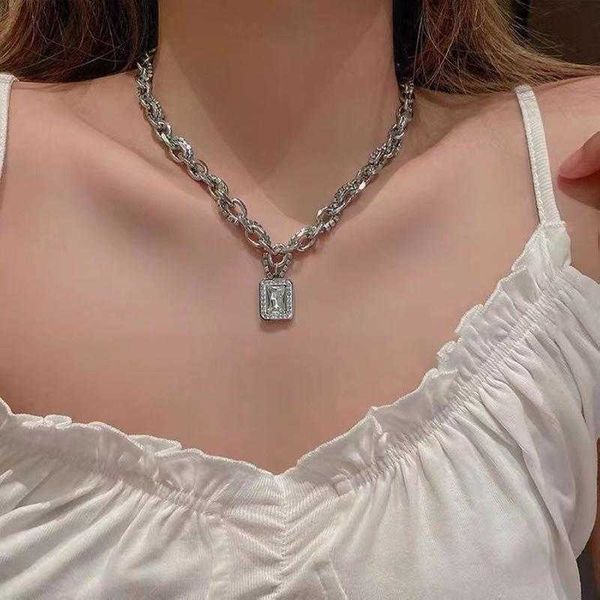 new design punk rock shiny geometric square crystal pendant necklaces exquisite rhinestone chains choker jewelry for women girls 0206, Silver
new design punk rock shiny geometric square crystal pendant necklaces exquisite rhinestone chains choker jewelry for women girls 0206, Silver