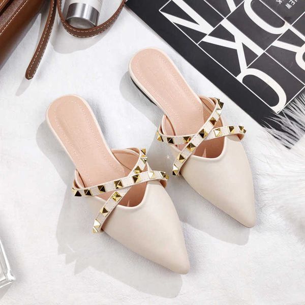 sandals slippers women 2022 summer new fashion outdoor slippers female korean edition pointed leather flats s muller shoes sandals j230207, Black
sandals slippers women 2022 summer new fashion outdoor slippers female korean edition pointed leather flats s muller shoes sandals j230207, Black