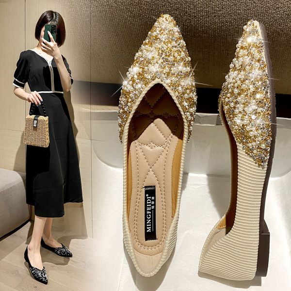 dress shoes brand loafers woman ballet flats women's boat shoes female flats crystal decoration elegant european 230206, Black
dress shoes brand loafers woman ballet flats women's boat shoes female flats crystal decoration elegant european 230206, Black