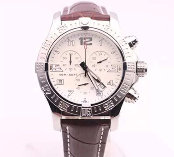 men's quartz watch chronograph code watch white dial avenger leather strap 50mm men's watches luxury brand wristwatch band, Slivery;brown
men's quartz watch chronograph code watch white dial avenger leather strap 50mm men's watches luxury brand wristwatch band, Slivery;brown