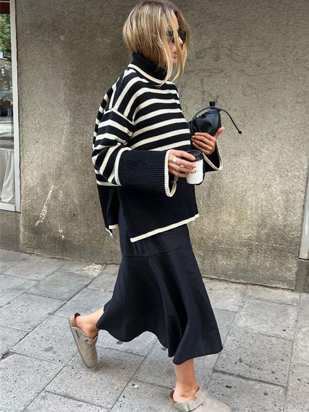 women's sweaters tossy winter womens long sleeves knit sweater turtleneck striped print loose pullover autumn oversized sweater 230206, White;black
women's sweaters tossy winter womens long sleeves knit sweater turtleneck striped print loose pullover autumn oversized sweater 230206, White;black