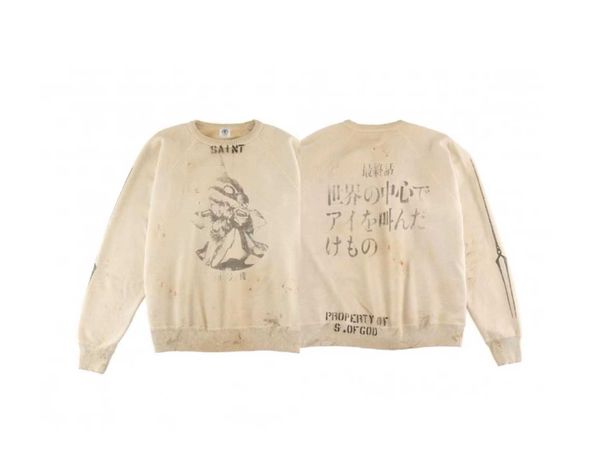 2023 worn-out and worn-out machine printed and co-branded japanese fashion round neck sweater loose, Black
2023 worn-out and worn-out machine printed and co-branded japanese fashion round neck sweater loose, Black