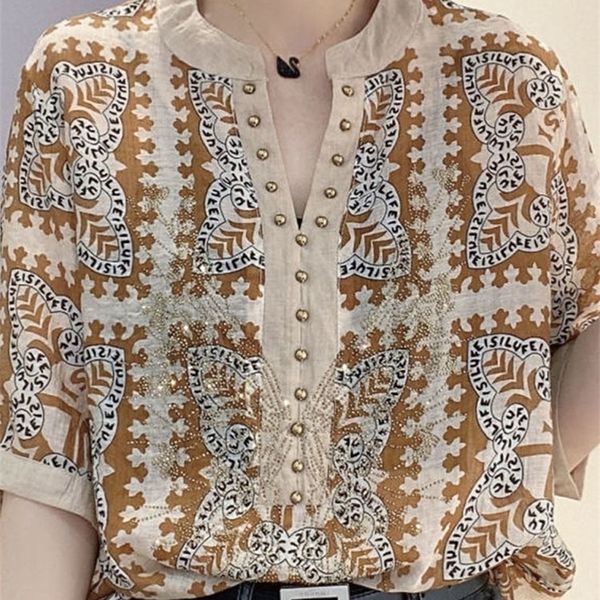 women's tshirt summer elegant fashion pullovers for women mangas cortas chiffon casual embroidered flares rivet korean blusas mujer 230, White
women's tshirt summer elegant fashion pullovers for women mangas cortas chiffon casual embroidered flares rivet korean blusas mujer 230, White