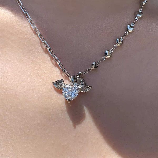 s feehow punk angle wing pendant for women girl silver color heart shape zircon chain necklace party daily jewelry 0206
s feehow punk angle wing pendant for women girl silver color heart shape zircon chain necklace party daily jewelry 0206