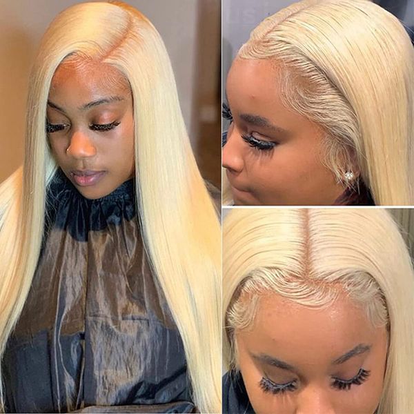 13x4 virgin hair transparent lace front wig straight #613 150% density, Black;brown
13x4 virgin hair transparent lace front wig straight #613 150% density, Black;brown