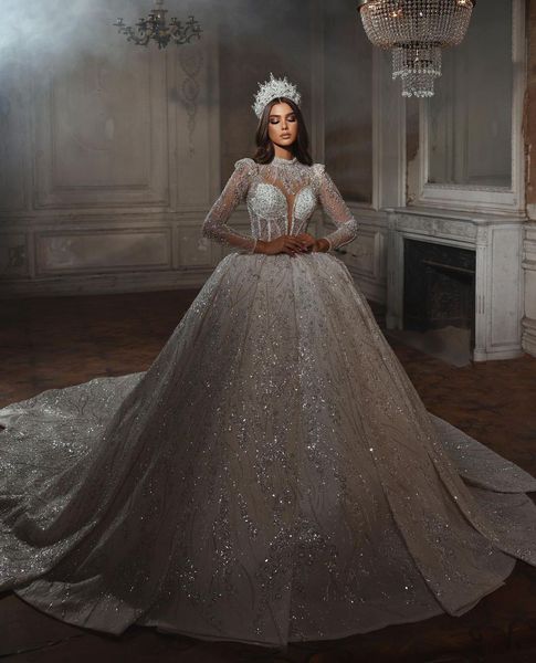 exquisite ball gown wedding dresses long sleeves v neck halter sequins appliques beaded sparkly ruffles formal bridal gowns plus size custom, White
exquisite ball gown wedding dresses long sleeves v neck halter sequins appliques beaded sparkly ruffles formal bridal gowns plus size custom, White