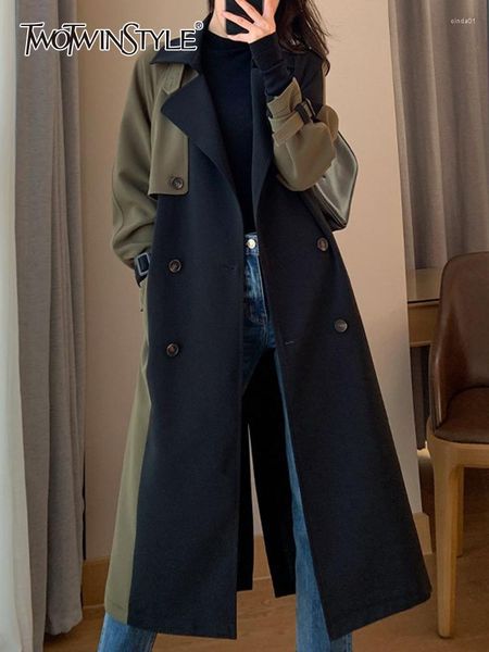 women's trench coats twotwinstyle hit color temperament for women lapel long sleeve patchwork single breasted temeprament windbreaker f, Tan;black
women's trench coats twotwinstyle hit color temperament for women lapel long sleeve patchwork single breasted temeprament windbreaker f, Tan;black
