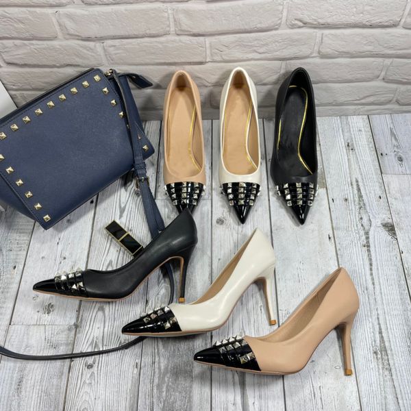 classic women high heels dress shoes sunmmer patent leather rivets pointed toe peep-toes sandals heel dress shoes, Black
classic women high heels dress shoes sunmmer patent leather rivets pointed toe peep-toes sandals heel dress shoes, Black