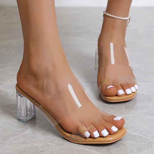 slippers 2023 summer gladiator slip-on pvc women sandals open toed high heels transparent party shoes pumps zapatos mujer y2302, Black
slippers 2023 summer gladiator slip-on pvc women sandals open toed high heels transparent party shoes pumps zapatos mujer y2302, Black