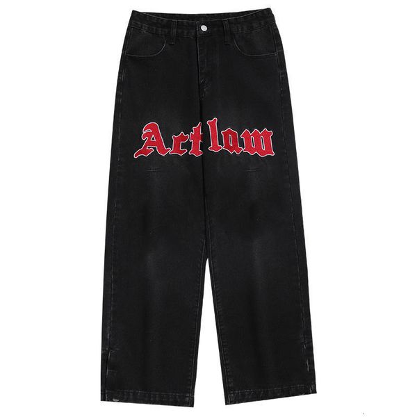 women's jeans y2k american retro letter printed jeans for men and women straight brand ins high street loose wide leg all match trouser, Blue
women's jeans y2k american retro letter printed jeans for men and women straight brand ins high street loose wide leg all match trouser, Blue