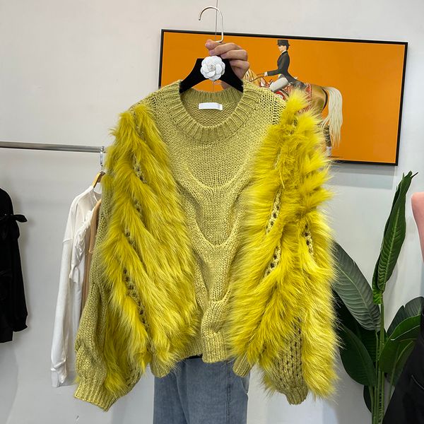 women's sweaters jsxdhk luxury high qulaity women loose pullovers jumper autumn winter rabbit fur patchwork knitting thick o neck sweat, White;black
women's sweaters jsxdhk luxury high qulaity women loose pullovers jumper autumn winter rabbit fur patchwork knitting thick o neck sweat, White;black