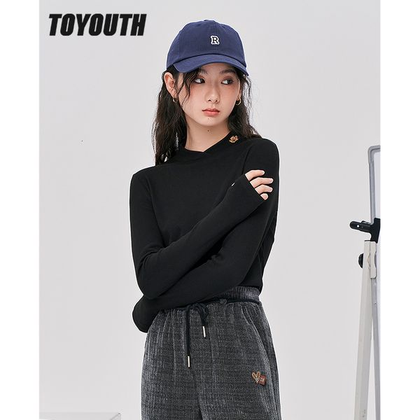 women's t-shirt toyouth women bottoming t-shirts winter long sleeve crossover neckline slim fit stretch tees dralon basic all match 23, White
women's t-shirt toyouth women bottoming t-shirts winter long sleeve crossover neckline slim fit stretch tees dralon basic all match 23, White